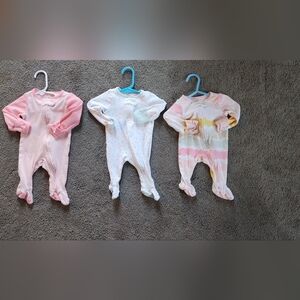 Cloud Island Pink, White, and Yellow Kids One Pieces